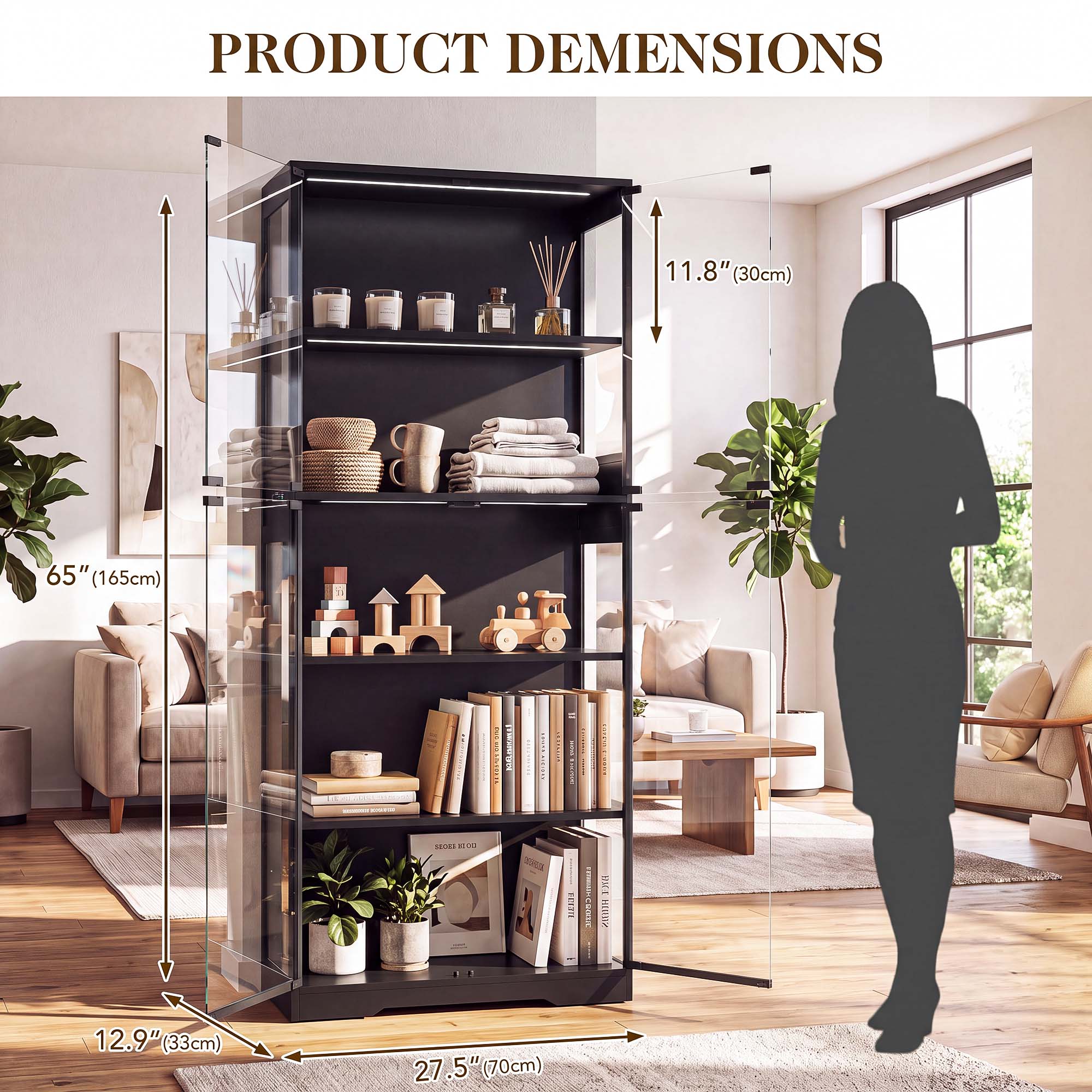 TCGBKAF 5‑Tier Display Cabinet - Storage & Organization recension och pris