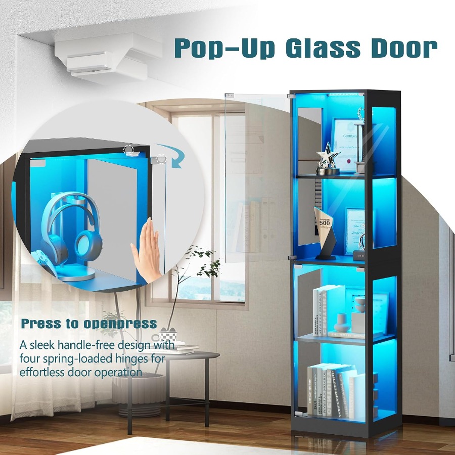 Display Cabinet with Glass Doo - Lighting recension och pris