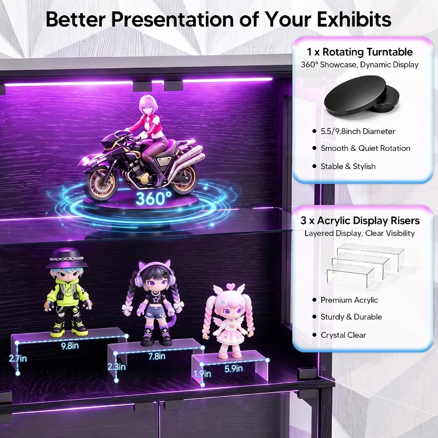 Display Cabinet with Glass Doo - Lighting recension och pris