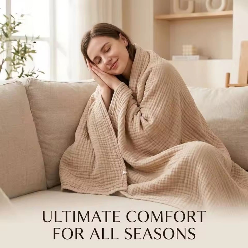 6 Layers Cotton Muslin Blanket - Muslin Cotton Bedspread recension och pris