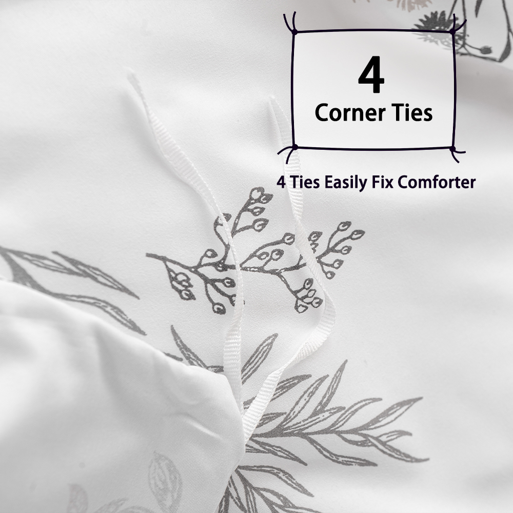 3pcs Subtle Sprig Floral Print - Aesthetic Floral Duvet Cover recension och pris