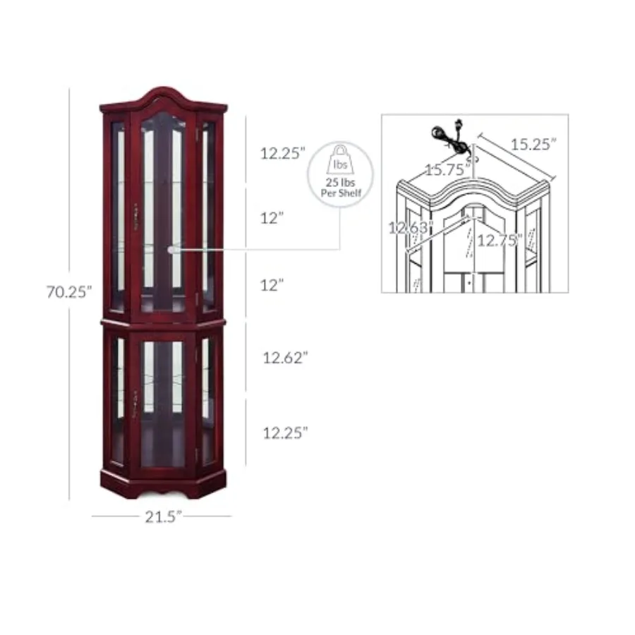 Lighted Corner Display Curved  - Storage & Organization recension och pris