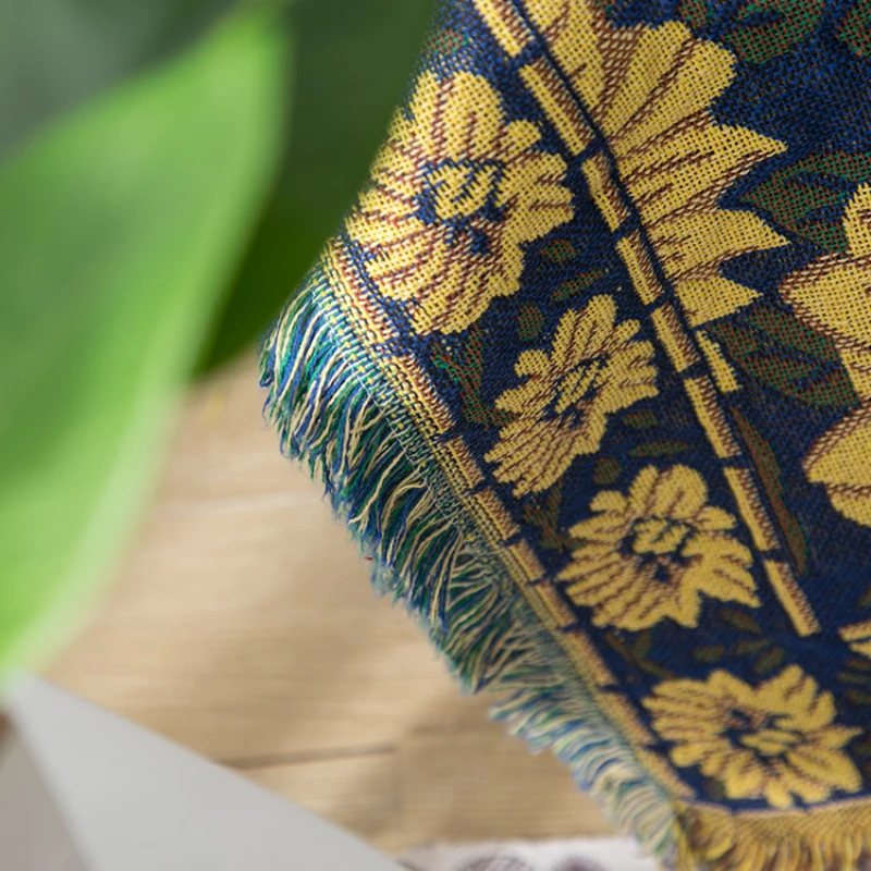 Textile City Vintage Sunflower - Boho Throw Blanket Fringe recension och pris