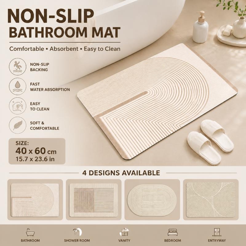 Beige Striped Diatomite Bath M - Quick Dry Diatomite Bath Mat recension och pris