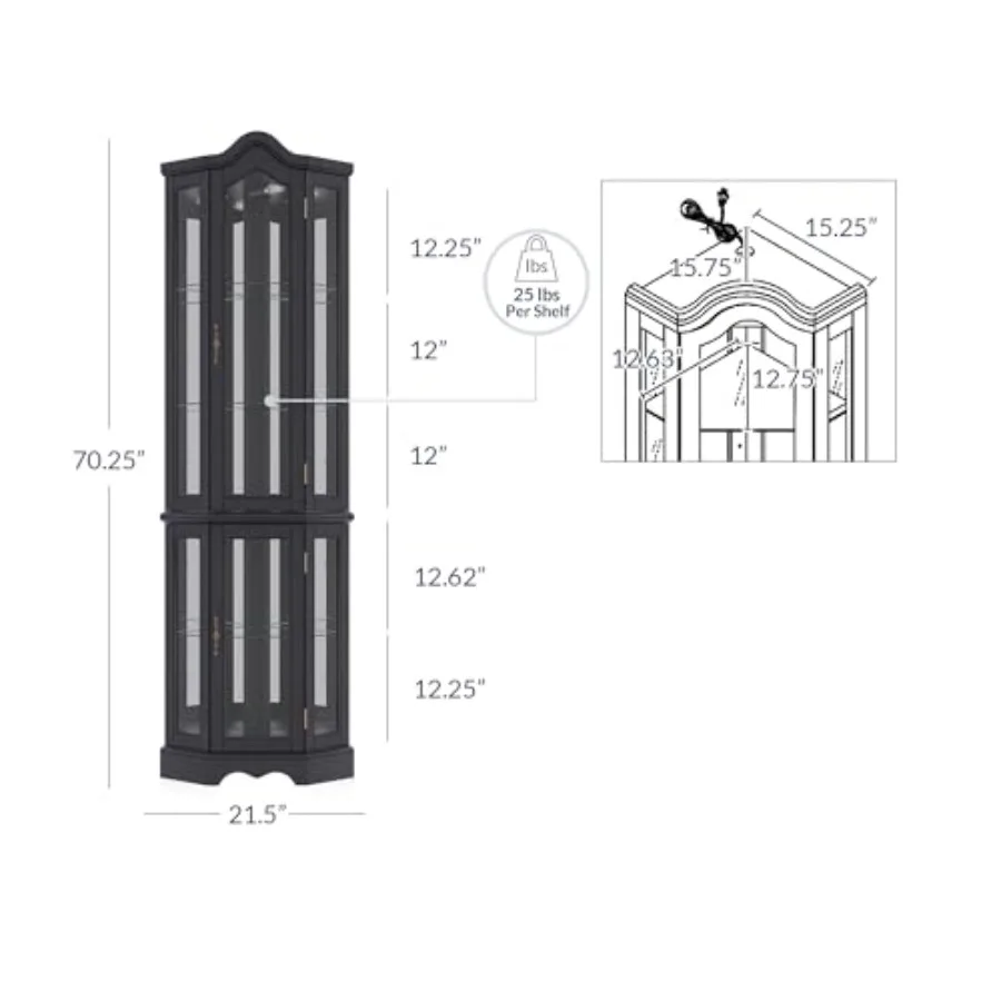 Lighted 3-side glass display c - Kitchen recension och pris