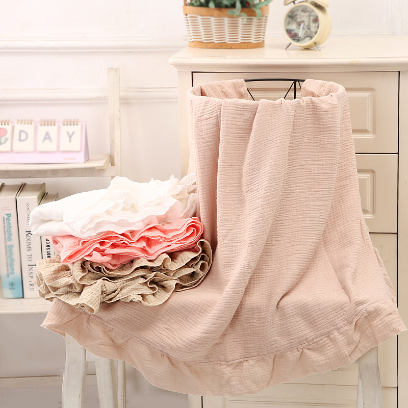 100% Cotton Ruffled Muslin Bla - Muslin Cotton Bedspread recension och pris
