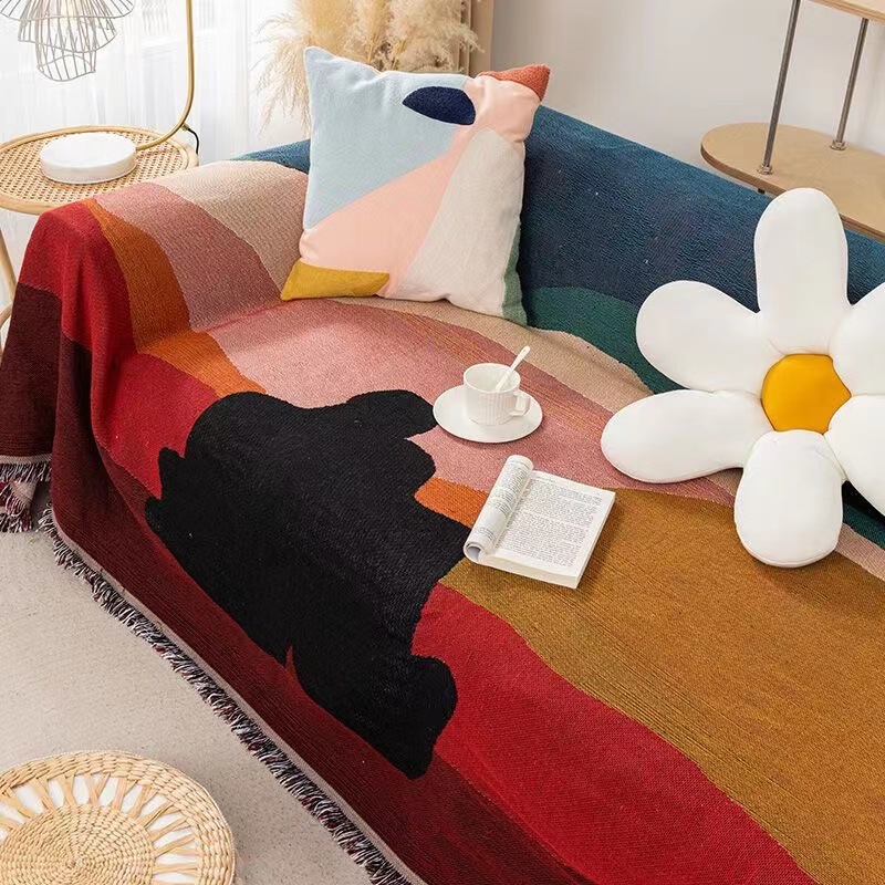 Abstract Art Sofa Blanket Boho - Boho Throw Blanket Fringe recension och pris