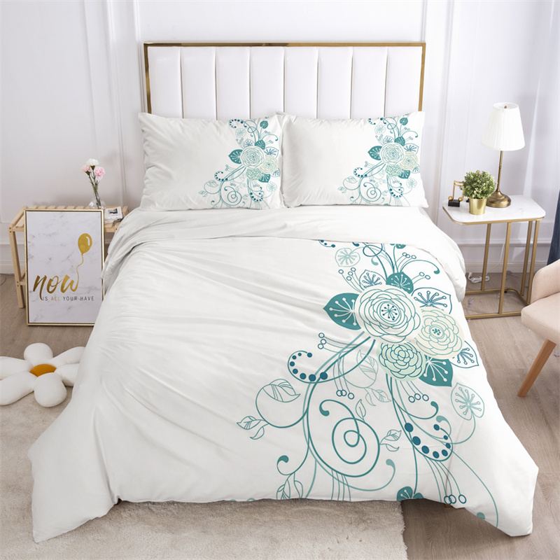 Floral Leaves Bedding Set Micr - Aesthetic Floral Duvet Cover recension och pris