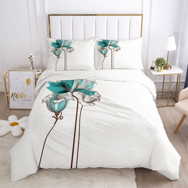 Floral Leaves Bedding Set Micr - Aesthetic Floral Duvet Cover recension och pris