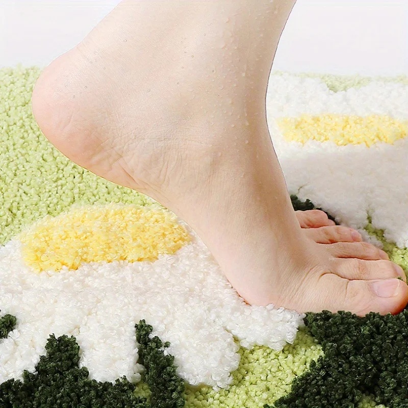 VIKAMA Non-Slip Floral Bath Ma - Quick Dry Diatomite Bath Mat recension och pris